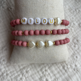 Setje Armbandjes Oud Roze