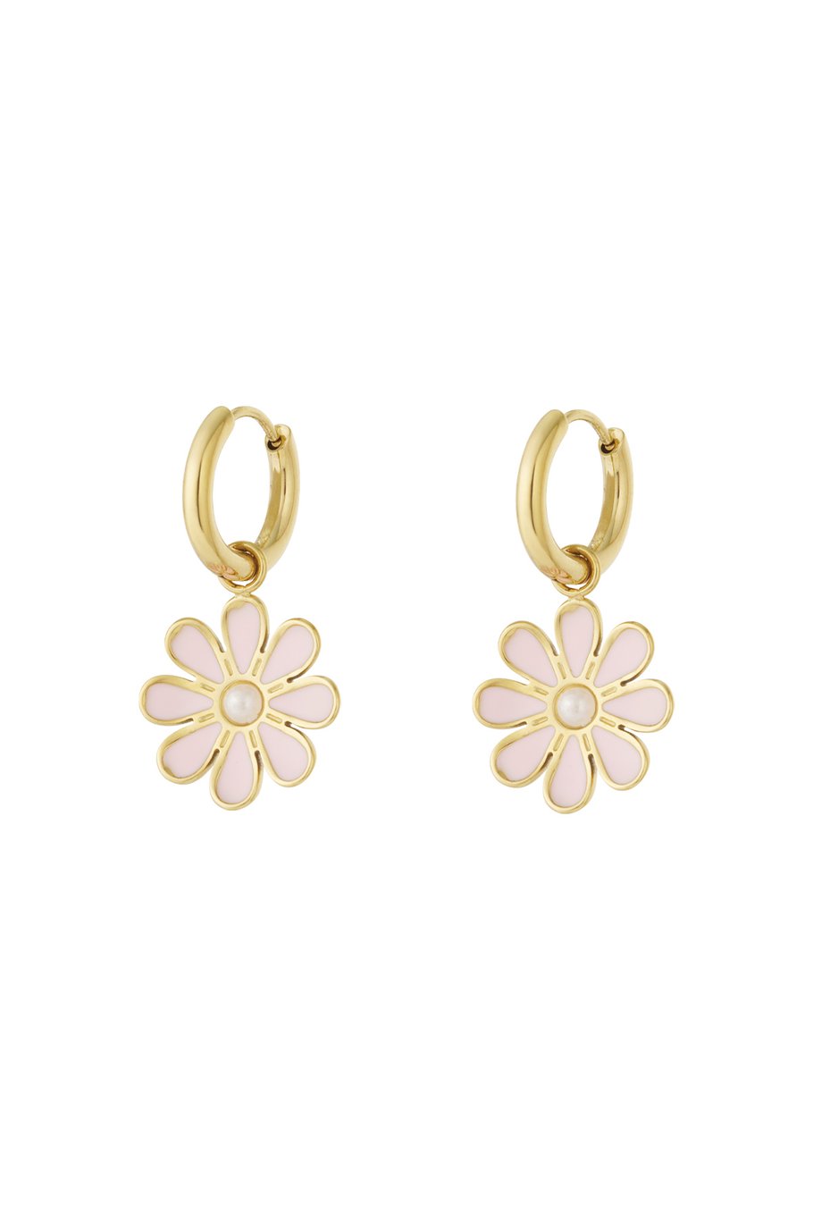 Flower Pink Oorbellen Goud