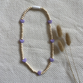 Hartjes ketting lila
