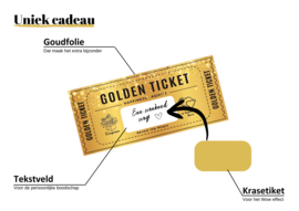 3x Gouden Ticket Kraskaart | Personaliseer met Eigen Tekst voor Verjaardagen, Bioscoopbonnen, Liefdesverklaringen & Speciale Boodschappen | Kraskaart | Inclusief envelop