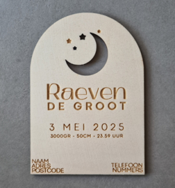 Houten geboortekaartjes  - Stijl Raeven - vanaf €4,05 p.s. (gratis proefdruk)
