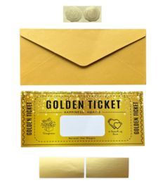 3x Gouden Ticket Kraskaart | Personaliseer met Eigen Tekst voor Verjaardagen, Bioscoopbonnen, Liefdesverklaringen & Speciale Boodschappen | Kraskaart | Inclusief envelop