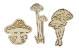 Muurdecoratie - Paddenstoelen (Set van 3)