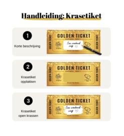 4x Gouden Ticket Kraskaart | Personaliseer met Eigen Tekst voor Verjaardagen, Bioscoopbonnen, Liefdesverklaringen & Speciale Boodschappen | Kraskaart | Inclusief envelop
