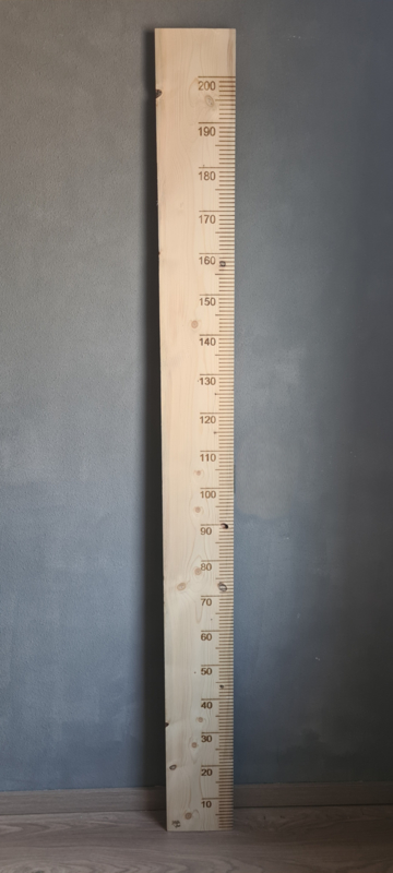 zweep gras Bereiken Groeimeter 200cm Steigerhout Transparant (Lettertype Groeimeter: Geen  lettertype) | Groeimeter | Mikki Joan