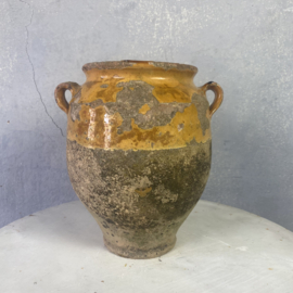 19th century yellow confit pot n2