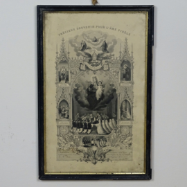 Religious print in frame