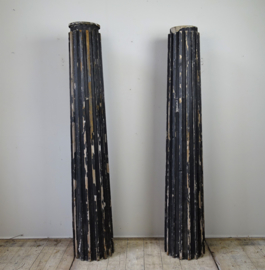 set of wooden pillars