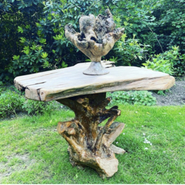 Antique tree trunk table