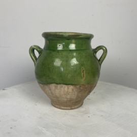 19th century green confit pot