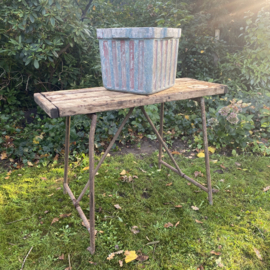 side table with iron base