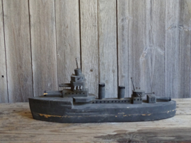 Wooden folk art Naval ship