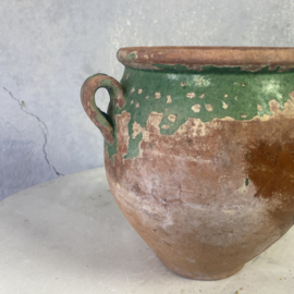 19th century green confit pot