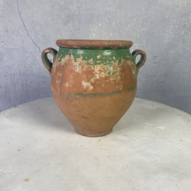 19th century green confit pot