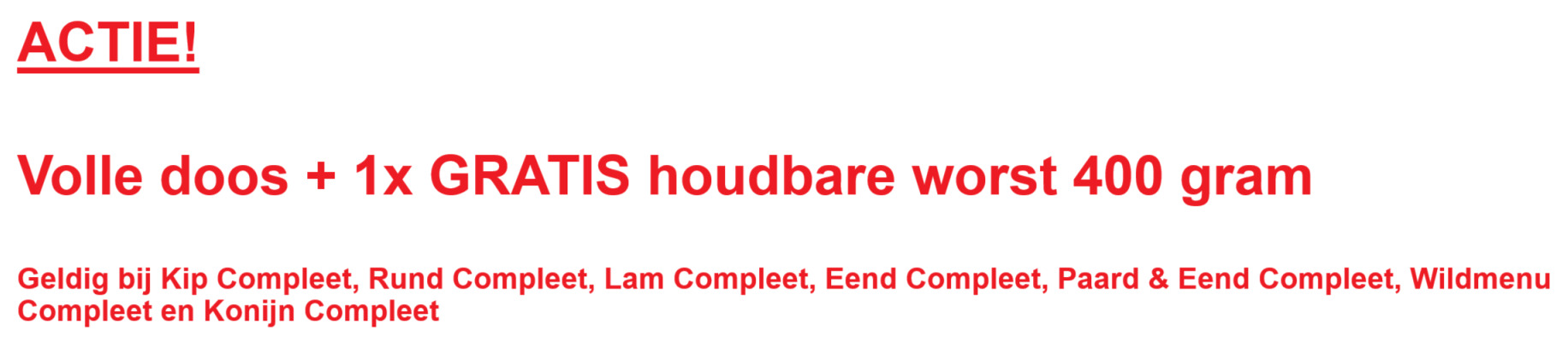 actie doos + houdbare worst gratis