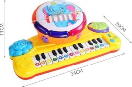 Piano + Drum 2in1 met licht en geluid