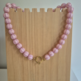 Ketting Vintage Pink – roze kralenketting