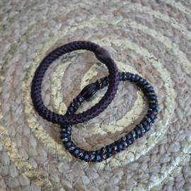 Voordeelset haarelastieken burgundy en blauw-zilver