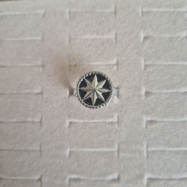 RVS Ring Zilver Zwart - verstelbaar