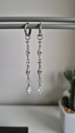 Oorbellen sparkle zilver