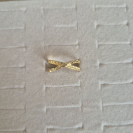 RVS Ring Goud Twisted - verstelbaar