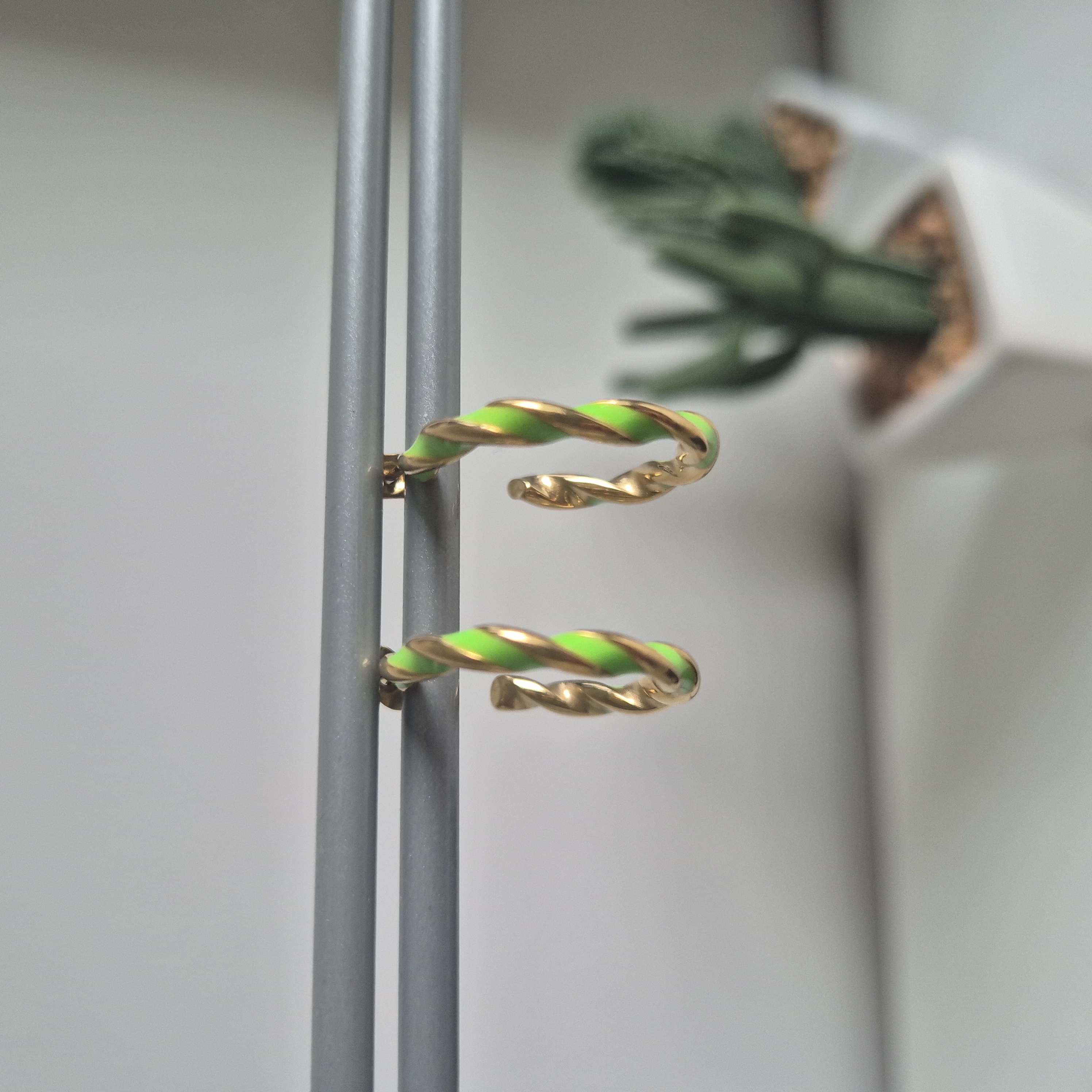 Oorringen Groen-Goud