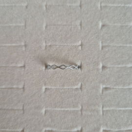 Ring open ovaaltjes Zilver - maat 16