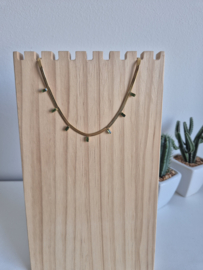 Stainless steel snake ketting Goud-Groen