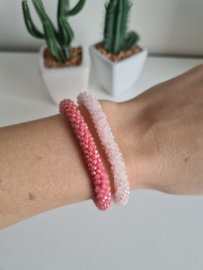 Armband facet lichtroze