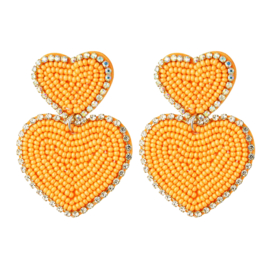 Orange heart earring