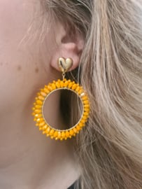 Oorbellen kristalkralen Oranje
