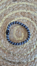 Haarelastiek zwart-blauw-zilver