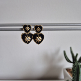 Oorbellen Love zwart