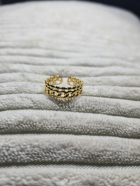 Trendy RVS Ring Goud