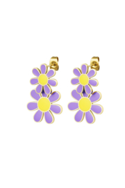 Oorbellen Daisy Paars