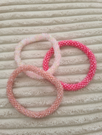 Armband facet roze