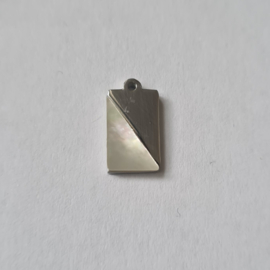 Bedel / hanger rechthoek zilver