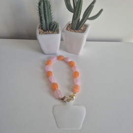 Telefoonkoord roze-oranje