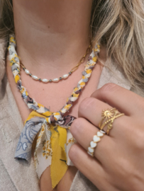 Bandana ketting Geel-Bruin