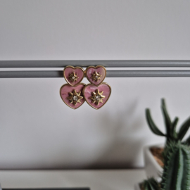 Oorbellen Love roze