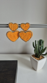 Orange heart earring