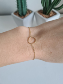Armband glinsterend rondje Goud