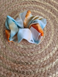 Scrunchie Tie Dye blauwgroen-oranje