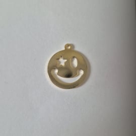 Bedel / hanger Smiley Goud