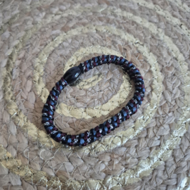Haarelastiek burgundy-blauw-zilver
