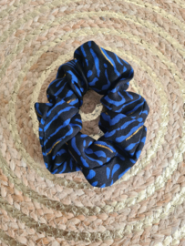 Scrunchie blauw-zwart