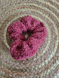 Teddy scrunchie roest-kleurig