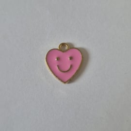 Bedel / hanger Smiley hartje Roze