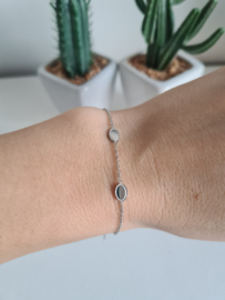 Armband vintage 3 bedels Zilver