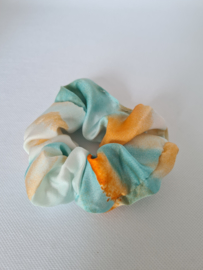 Scrunchie Tie Dye blauwgroen-oranje